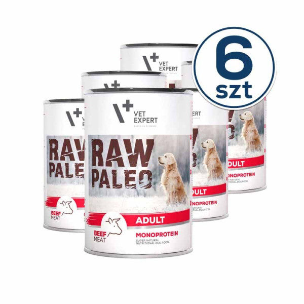 Raw Paleo Adult Dog Beef - mokra karma dla psów dorosłych - wołowina (pakiet 6x400g)