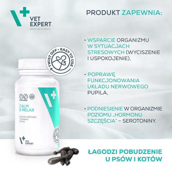 VET EXPERT CALM & RELAX - preparat na objawy stresu dla psów i kotów