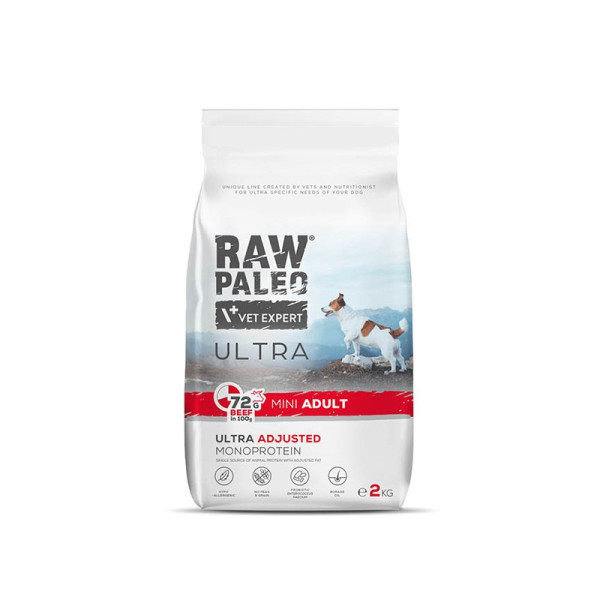 RAW PALEO ULTRA BEEF ADULT MINI  - sucha karma z wołowiną dla psów dorosłych ras małych