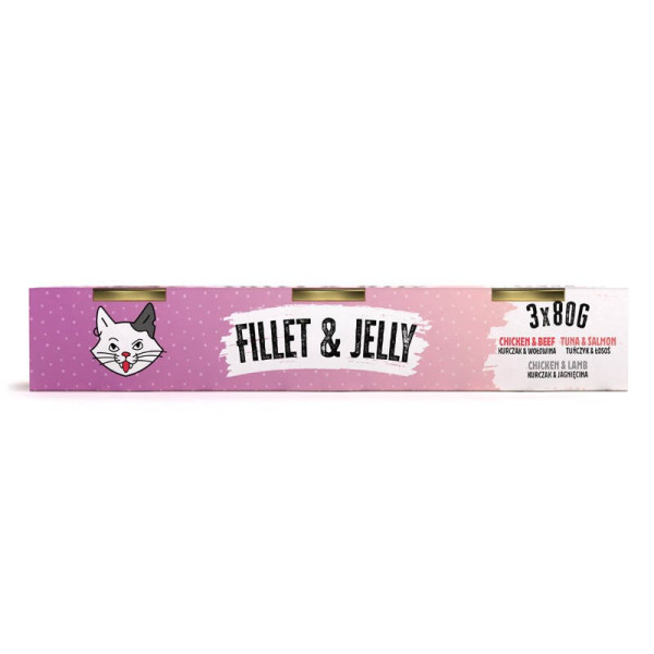 Mr. Bandit Fillet & Jelly Mix: Jelly chicken with beef, Fillet tuna with salmon, Fillet chicken with lamb