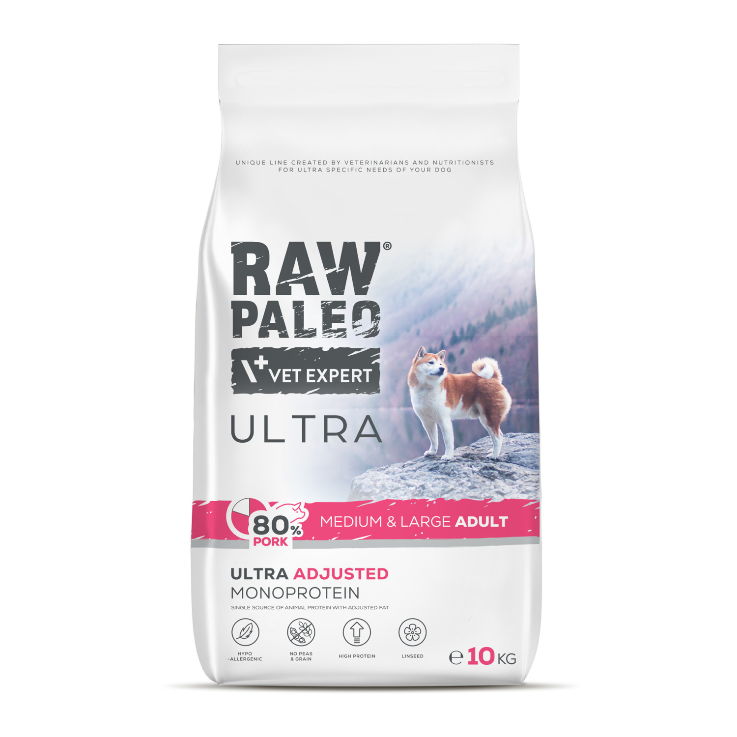 RAW PALEO ULTRA PORK ADULT MEDIUM/LARGE - sucha karma z wieprzowiną dla psów dorosłych ras średnich i dużych RAW PALEO ULTRA PORK ADULT MEDIUM/LARGE - sucha karma z wieprzowiną dla psów dorosłych ras średnich i dużych