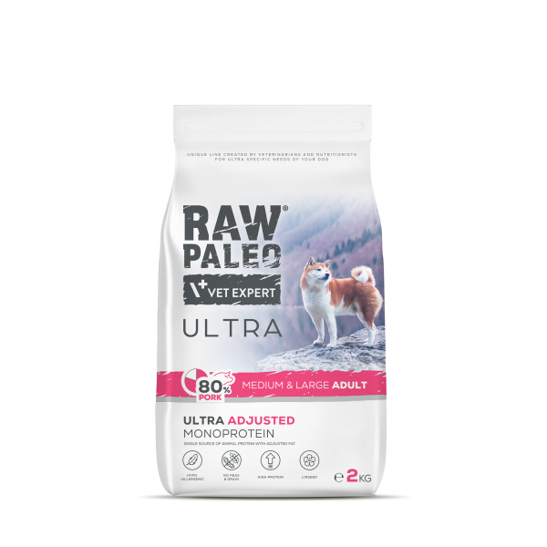 RAW PALEO ULTRA PORK ADULT MEDIUM/LARGE - sucha karma z wieprzowiną dla psów dorosłych ras średnich i dużych