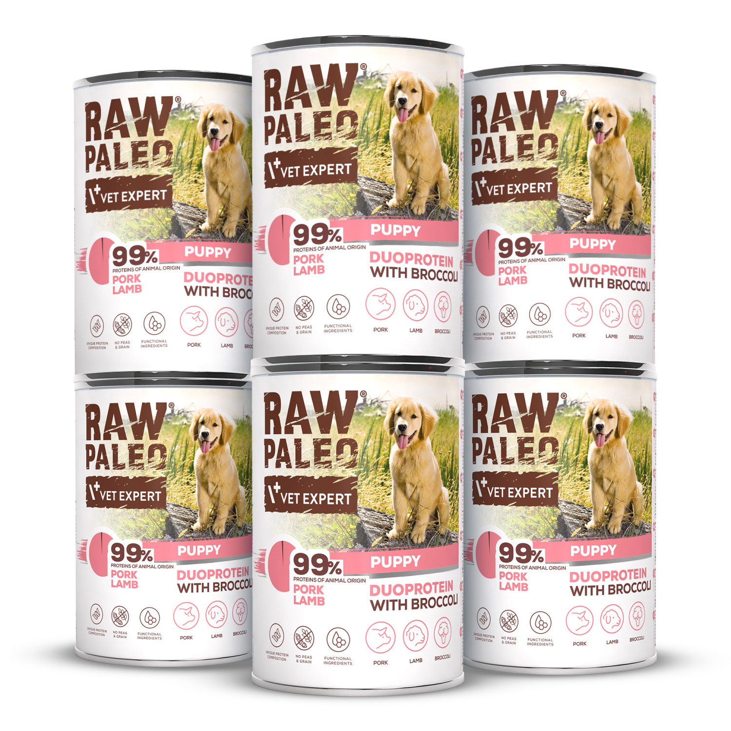 Raw Paleo Pork&Lamb Puppy Can 6x400g - mokra karma dla szczeniąt duoproteina wieprzowina z jagnięciną