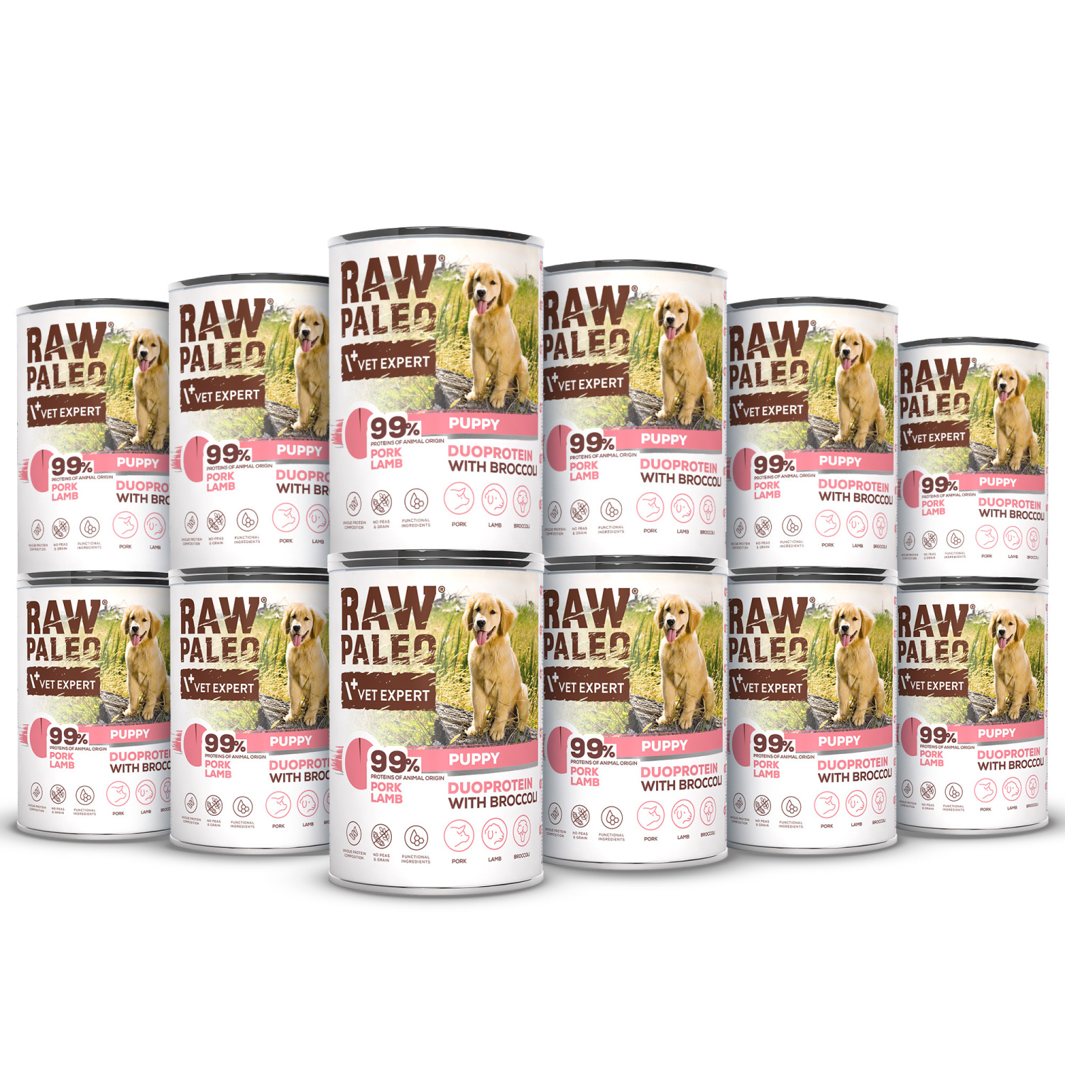 Raw Paleo Pork&Lamb Puppy Can 12x400g - mokra karma dla szczeniąt duoproteina wieprzowina z jagnięciną