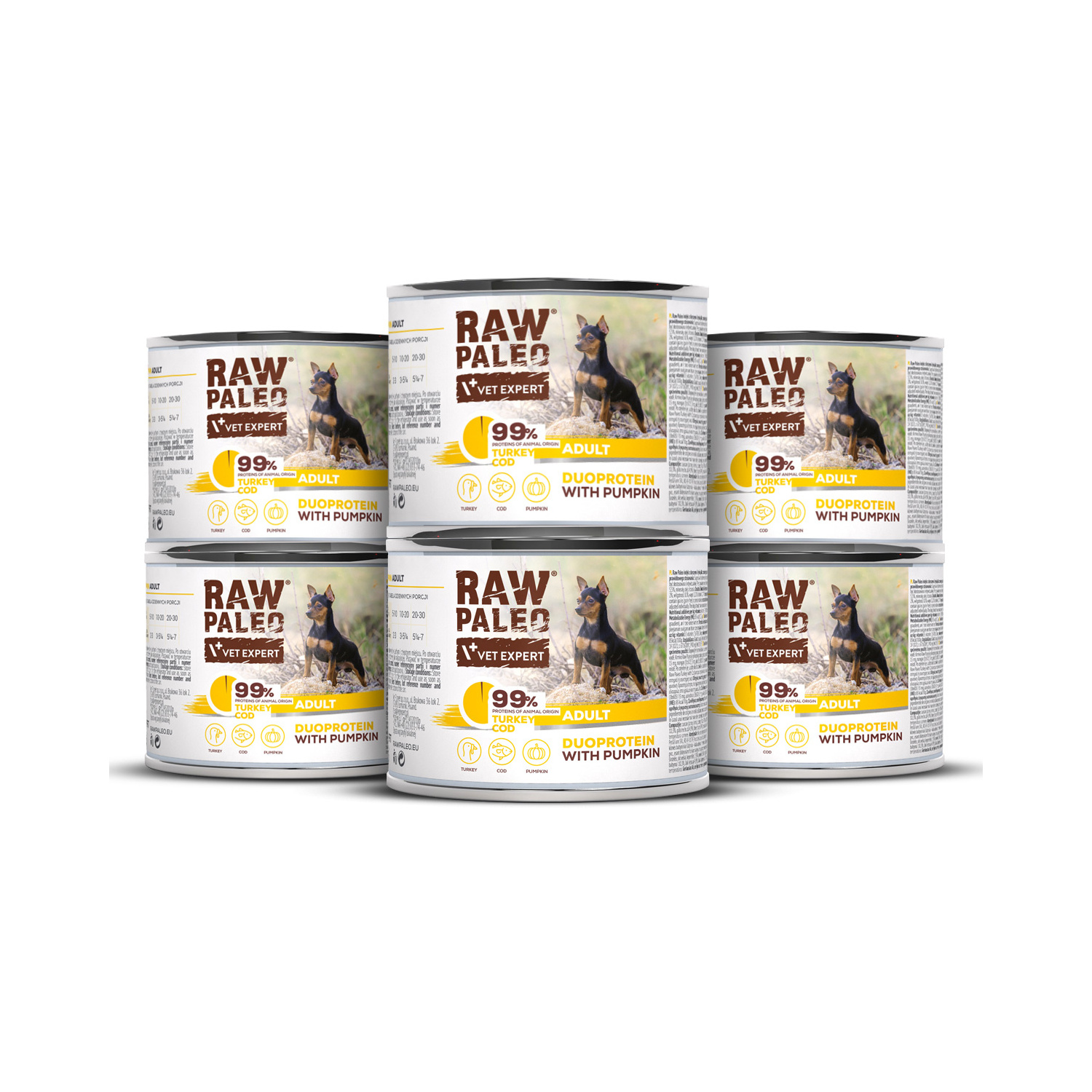 Raw Paleo Turkey&Cod Adult Can 6x200g - mokra karma dla psów dorosłych duoproteina indyk z dorszem