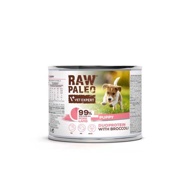 Raw Paleo Pork&Lamb Puppy Can 12x200g - mokra karma dla szczeniąt duoproteina wieprzowina z jagnięciną