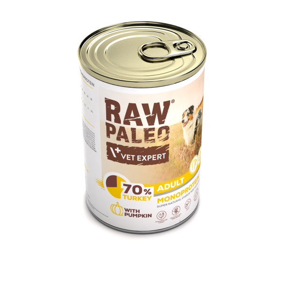 Raw Paleo Turkey&Pumpkin Adult - mokra karma dla psów dorosłych z indykiem i dynią 400g EDYCJA LIMITOWANA