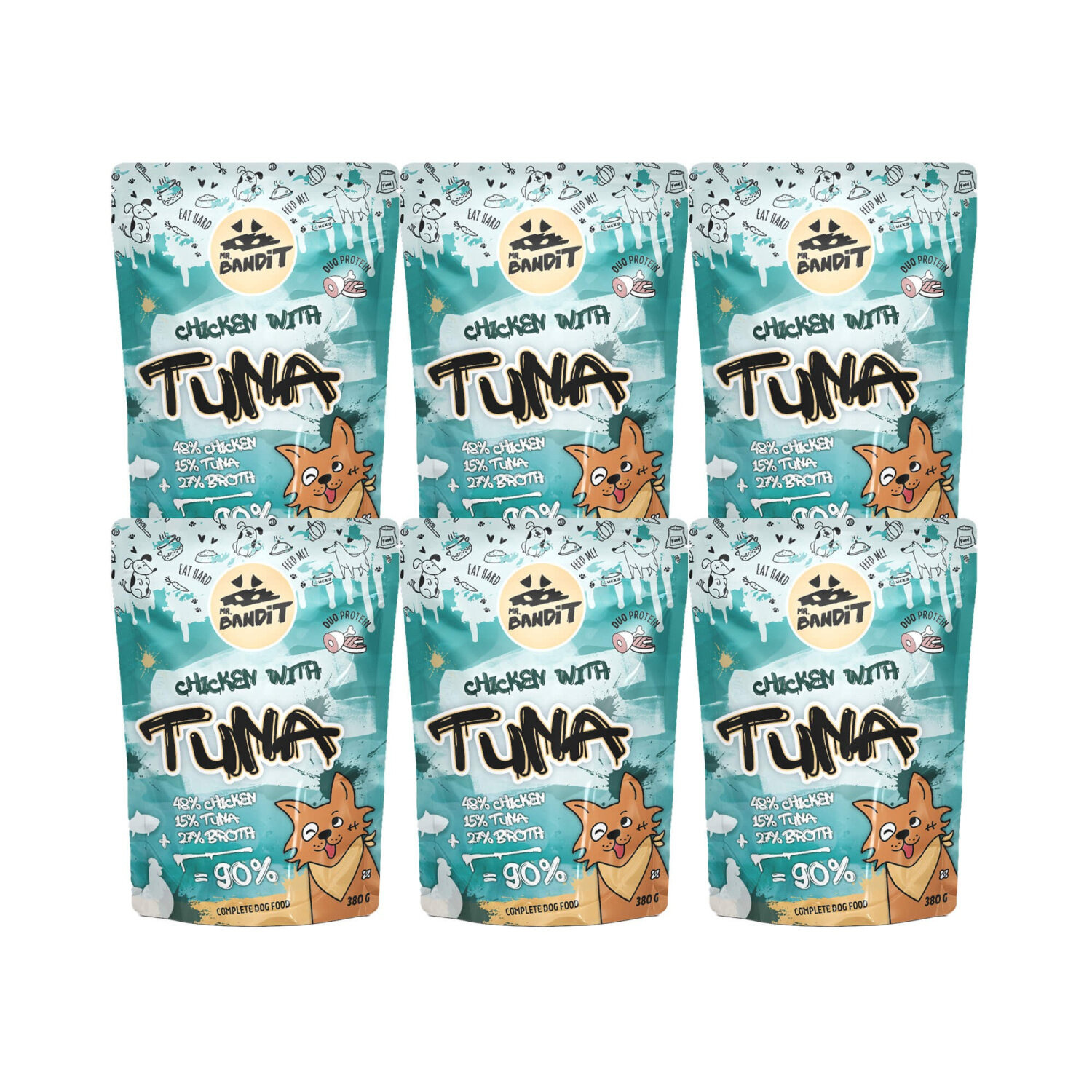 Mr. Bandit CHICKEN with TUNA 6x380g - mokra karma z kurczakiem i tuńczykiem dla psów dorosłych Mr. Bandit CHICKEN with TUNA 6x380g - mokra karma z kurczakiem i tuńczykiem dla psów dorosłych