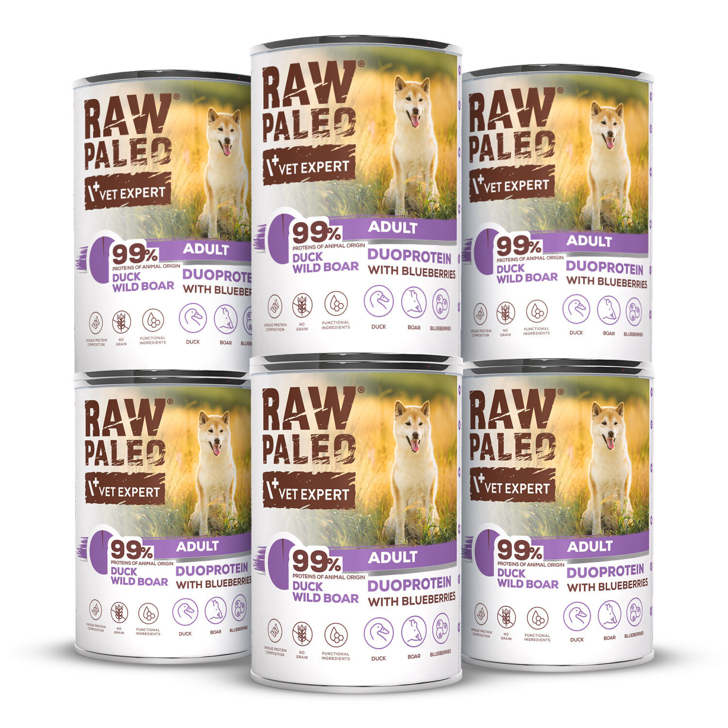 RAW PALEO DUCK&BOAR ADULT CAN 6x400g - mokra karma dla psów dorosłych duoproteina kaczka z dzikiem RAW PALEO DUCK&BOAR ADULT CAN 6x400g - mokra karma dla psów dorosłych duoproteina kaczka z dzikiem