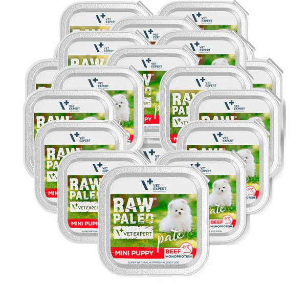 RAW PALEO PATE MINI PUPPY BEEF 24x150g - mokra karma dla szczeniąt - wołowina