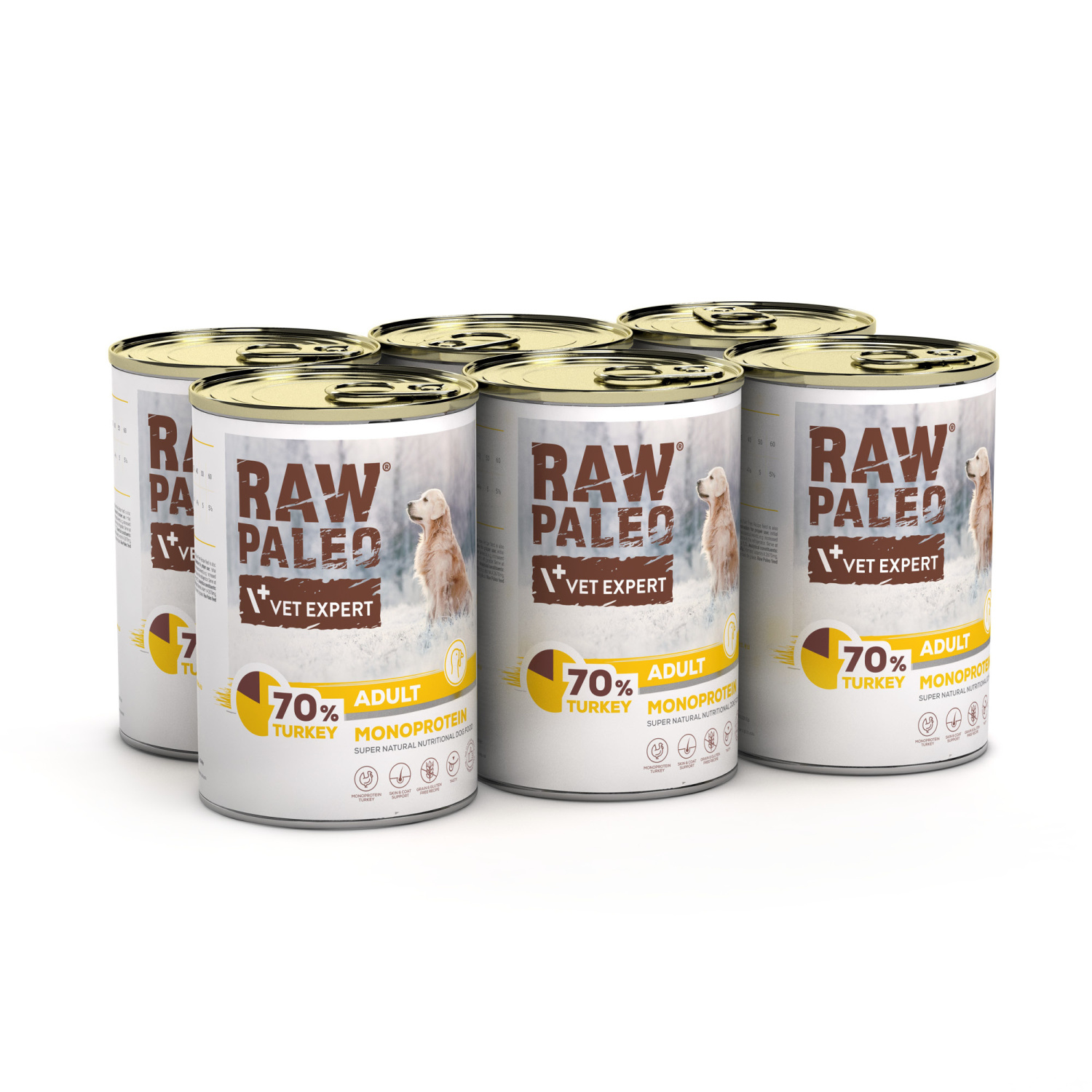 RAW PALEO ADULT DOG TURKEY 6x400g - mokra karma dla psów dorosłych monoproteina z indykiem RAW PALEO ADULT DOG TURKEY 6x400g - mokra karma dla psów dorosłych monoproteina z indykiem