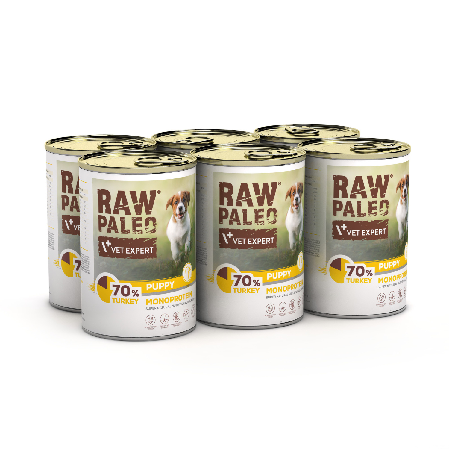 RAW PALEO PUPPY TURKEY 6x400g - mokra karma dla szczeniąt monoproteina z indykiem RAW PALEO PUPPY TURKEY 6x400g - mokra karma dla szczeniąt monoproteina z indykiem