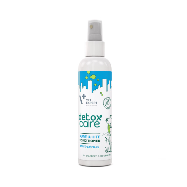 VET EXPERT Detox Care Pure White Conditioner - odżywka bez spłukiwania dla psów i kotów o jasnej i białej sierści 150 ml