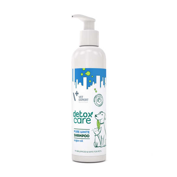 VET EXPERT Detox Care Pure White Shampoo - szampon dla psów i kotów z jasną sierścią 250 ml