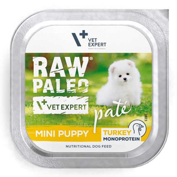 RAW PALEO PATE MINI PUPPY TURKEY - mokra karma dla szczeniąt - indyk 150 g