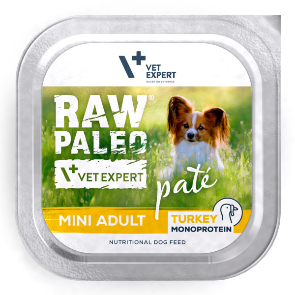 RAW PALEO PATE MINI ADULT TURKEY - mokra karma dla psów dorosłych - indyk 150g