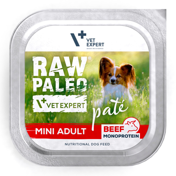 RAW PALEO PATE MINI ADULT BEEF - mokra karma dla psów dorosłych - wołowina 150g