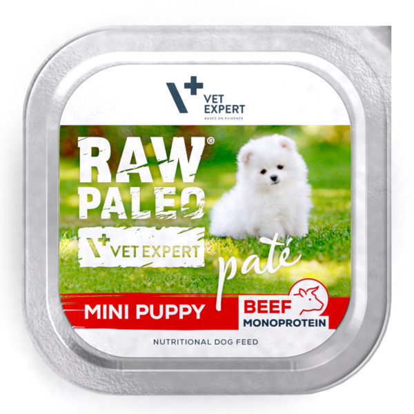 RAW PALEO PATE MINI PUPPY BEEF - mokra karma dla szczeniąt - wołowina 150 g