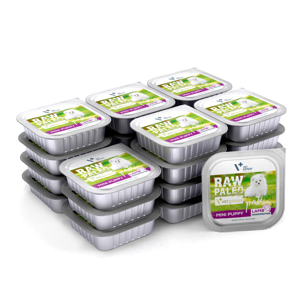 RAW PALEO LAMB PATE MINI PUPPY 24x150g - mokra karma dla szczeniąt - jagnięcina