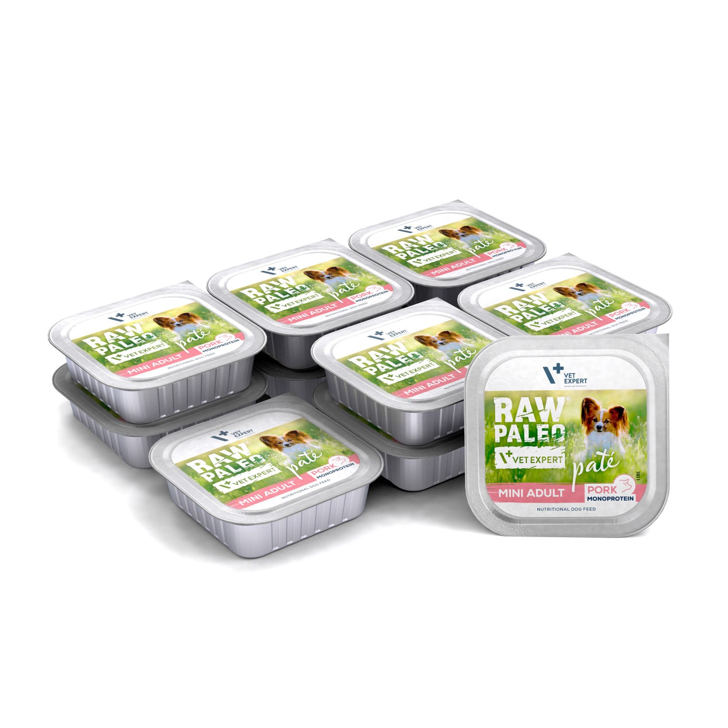 RAW PALEO PORK PATE MINI ADULT 12x150g - mokra karma dla psów dorosłych - wieprzowina RAW PALEO PORK PATE MINI ADULT 12x150g - mokra karma dla psów dorosłych - wieprzowina
