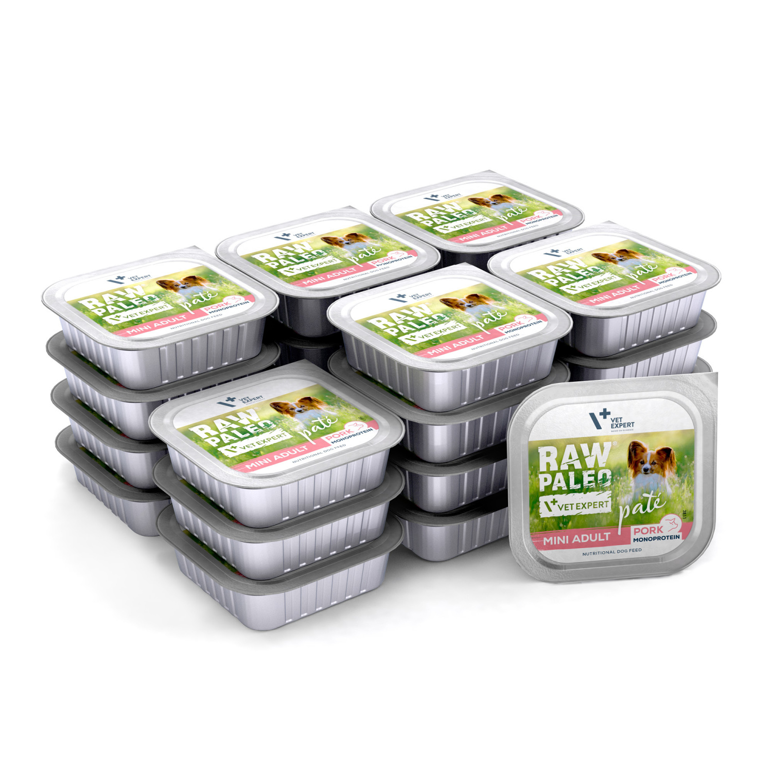 RAW PALEO PORK PATE MINI ADULT 24x150g - mokra karma dla psów dorosłych - wieprzowina