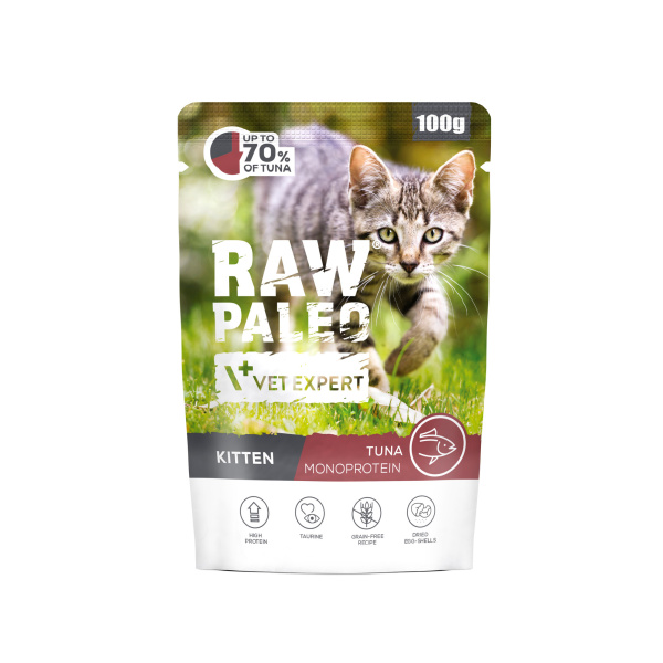 RAW PALEO KITTEN CAT TUNA 100g - mokra karma dla kociąt  - tuńczyk