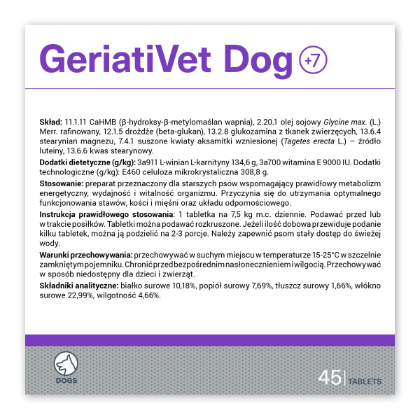 VET EXPERT GERIATIVET DOG - preparat wspomagający dla starszych psów