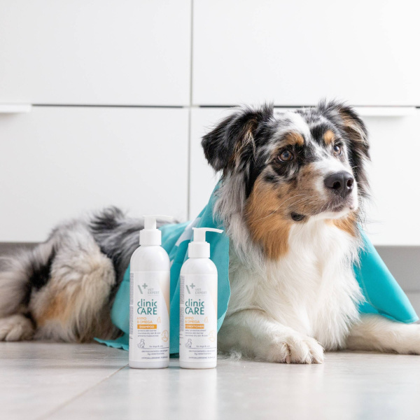 VET EXPERT Clinic Care Hypo & Omega Shampoo and Conditioner - zestaw szampon i odżywka dla psów i kotów