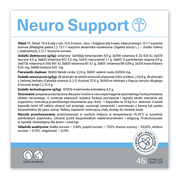 VET EXPERT NEUROSUPPORT - preparat na układ nerwowy dla psów i kotów