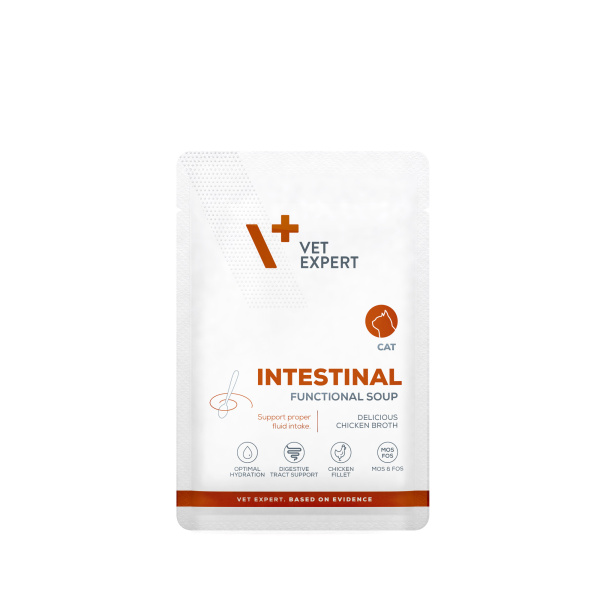 VET EXPERT FUNCTIONAL CAT SOUP INTESTINAL 40g - bulion nawadniający dla kotów z biegunką i wymiotami