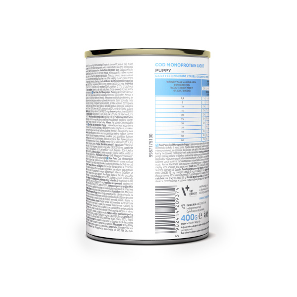 RAW PALEO PUPPY COD 12x400g - mokra karma dla szczeniąt monoproteina z dorszem