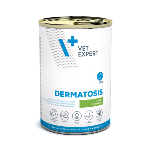 VET EXPERT DERMATOSIS RABBIT&PUMPKIN 400g  - mokra karma weterynaryjna dla psów