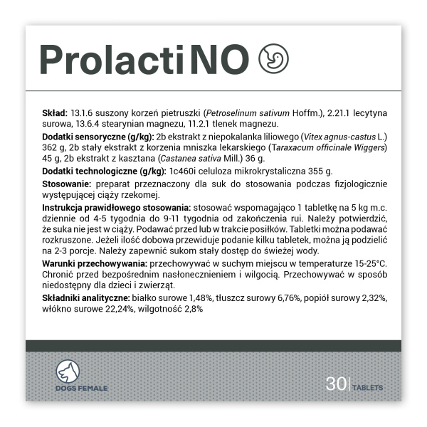 VET EXPERT PROLACTINO - preparat wspomagający dla suk z objawami ciąży urojonej