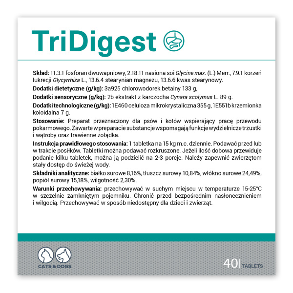 VET EXPERT TRIDIGEST - preparat na trawienie dla psów i kotów