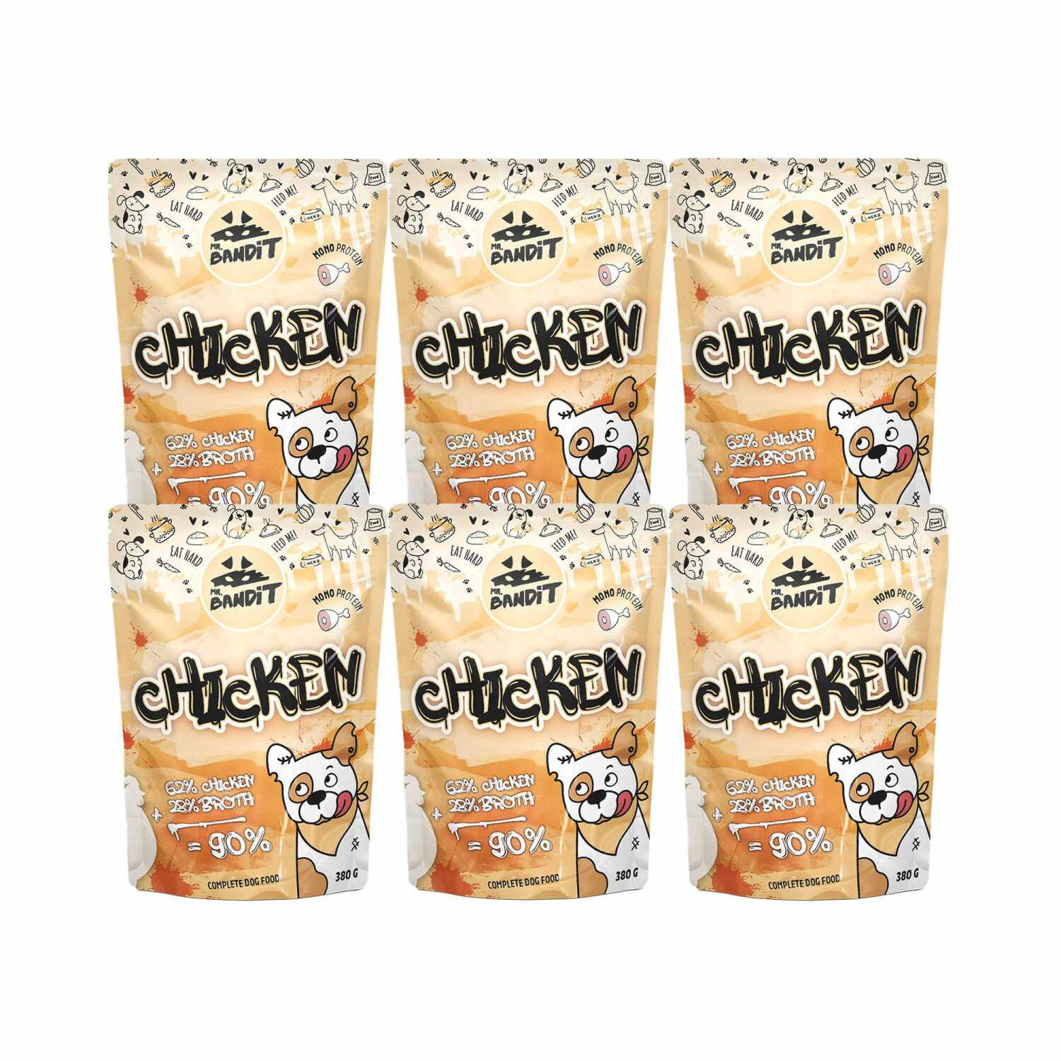 Mr. Bandit CHICKEN 6x380g - mokra karma z kurczakiem dla psów dorosłych