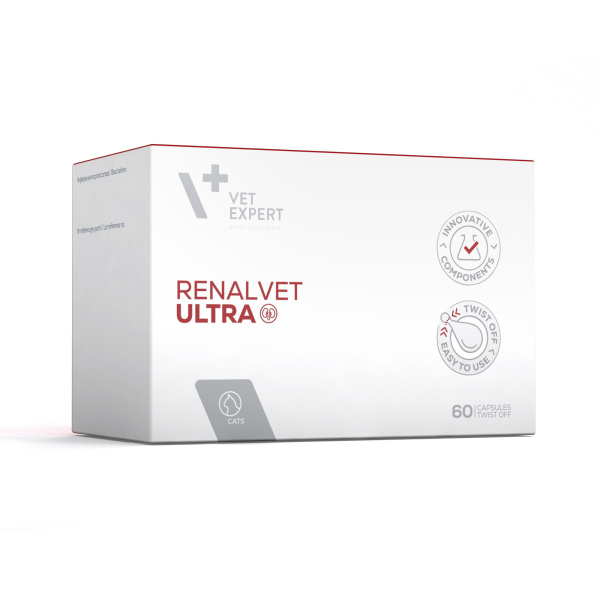 VET EXPERT RENALVET ULTRA – zaawansowany suplement wspierający funkcje nerek u kotów ze znacznie obniżoną wydolnością nerek