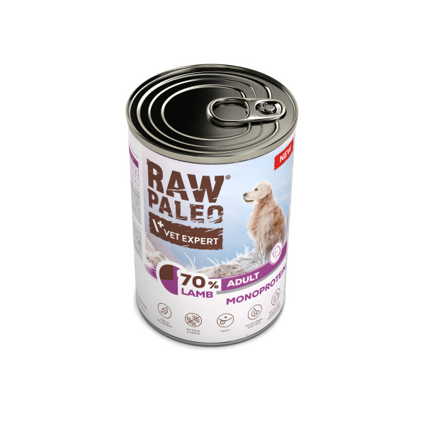 RAW PALEO ADULT DOG LAMB 400g - mokra karma dla psów dorosłych monoproteina z jagnięciną