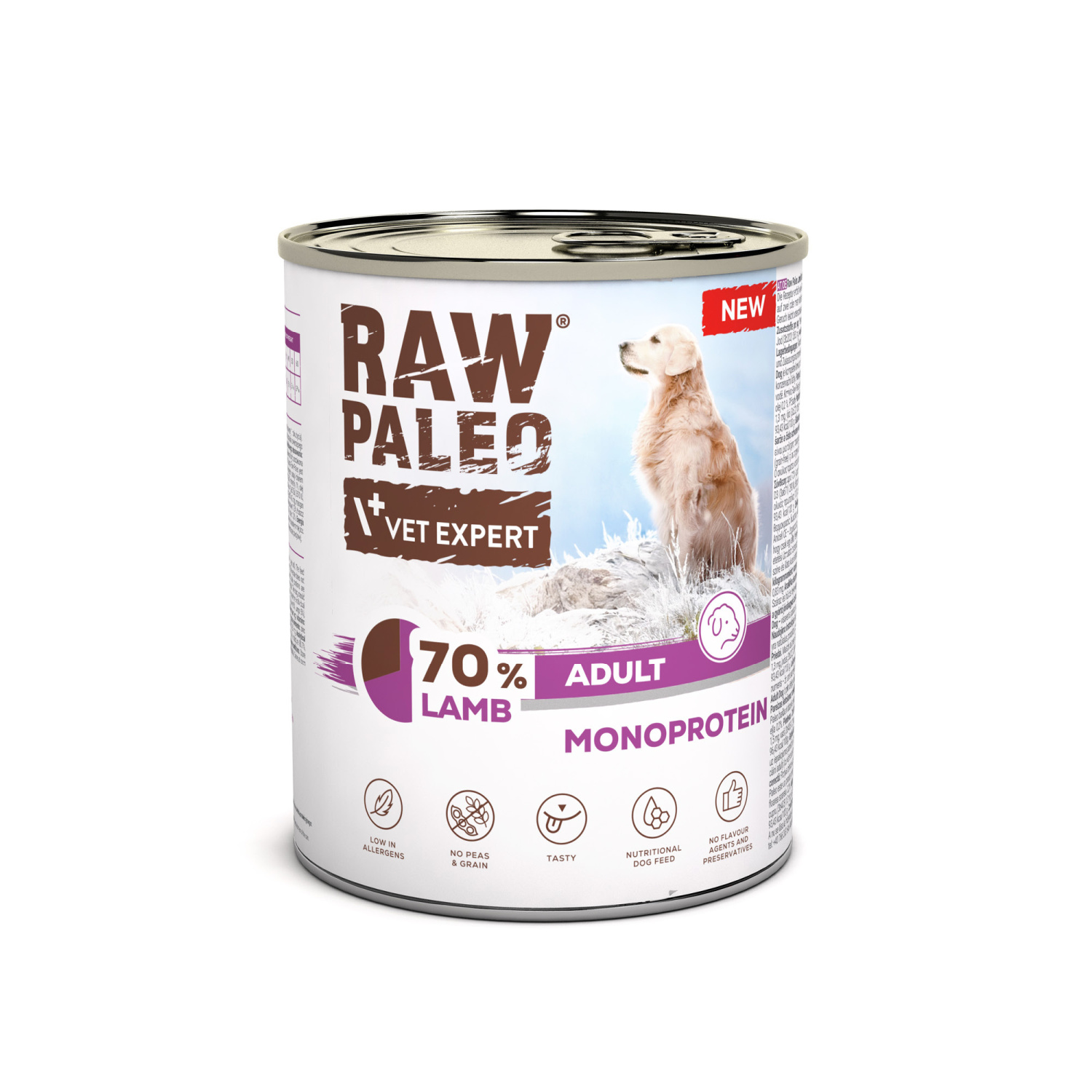 RAW PALEO ADULT DOG LAMB 800g - mokra karma dla psów dorosłych monoproteina z jagnięciną