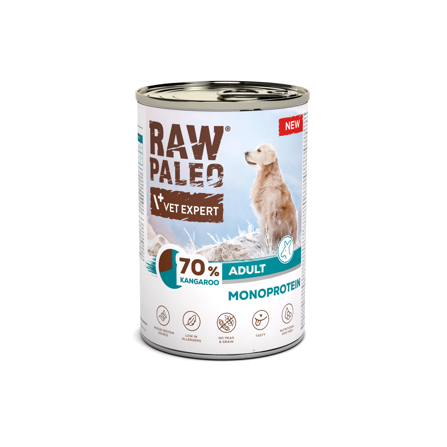 RAW PALEO ADULT DOG KANGAROO 400g - mokra karma dla psów dorosłych monoproteina z mięsem kangura