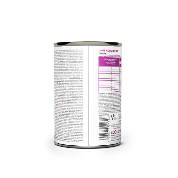 RAW PALEO PUPPY LAMB 6x400g - mokra karma dla szczeniąt monoproteina z jagnięciną
