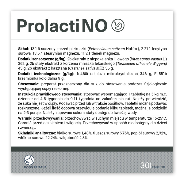 VET EXPERT PROLACTINO - preparat wspomagający dla suk z objawami ciąży urojonej