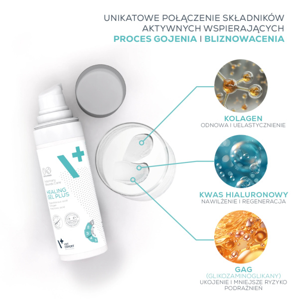 VET EXPERT HEALING GEL PLUS® - hydrożel wspomagający gojenie ran 30 ml