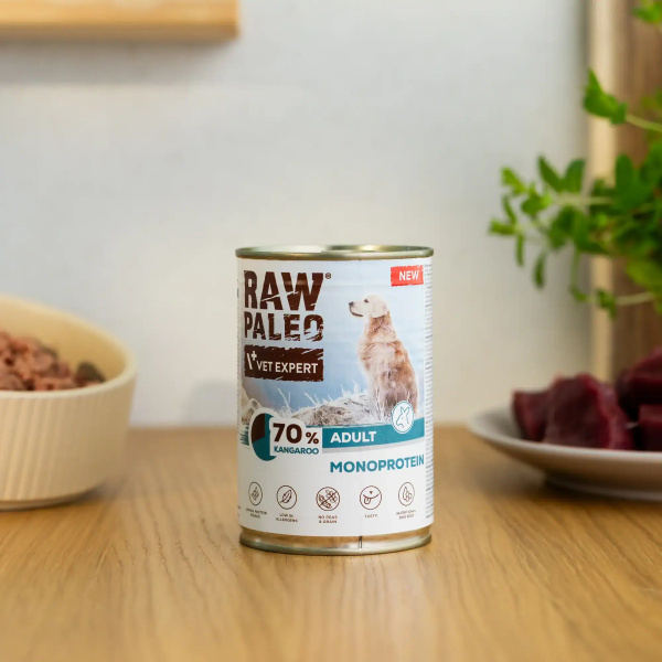 RAW PALEO ADULT DOG KANGAROO 6x400g - mokra karma dla psów dorosłych monoproteina z mięsem kangura