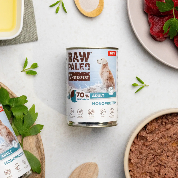 RAW PALEO ADULT DOG KANGAROO 400g - mokra karma dla psów dorosłych monoproteina z mięsem kangura