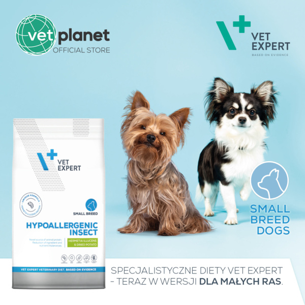 VET EXPERT HYPOALLERGENIC INSECT - sucha karma hipoalergiczna dla psów małych ras - owady i ziemniaki