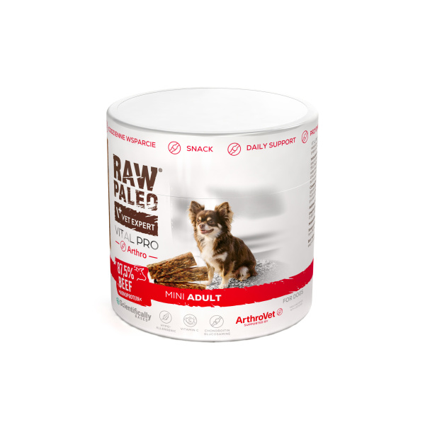 RAW PALEO Vital Pro Arthro Beef Mini 100g - hipoalergiczny monoproteinowy przysmak funkcjonalny - baton dla psa