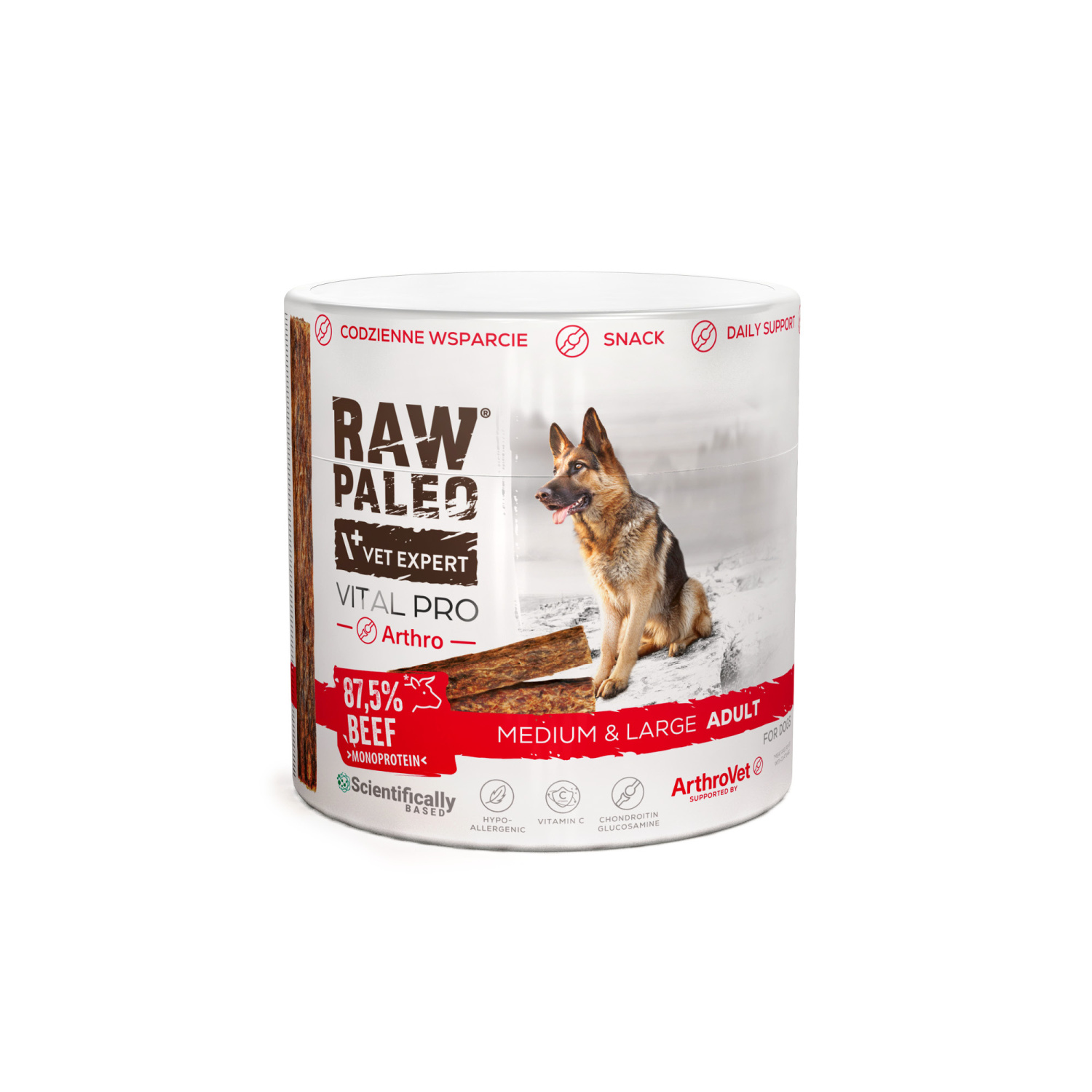 RAW PALEO Vital Pro Arthro Beef Medium Large 100g - hipoalergiczny monoproteinowy przysmak funkcjonalny - baton dla psa