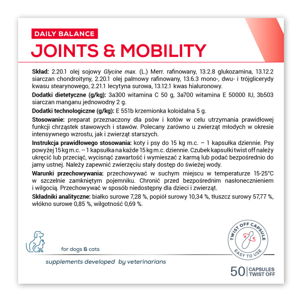 JOINTS & MOBILITY - preparat dla psów i kotów wspierający prawidłową funkcję stawów