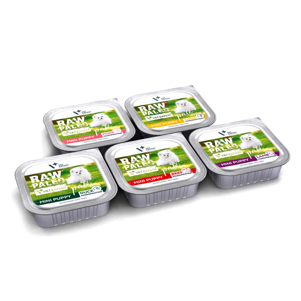Zestaw RAW PALEO PATE MINI PUPPY - mokra karma dla szczeniąt 5x 150g