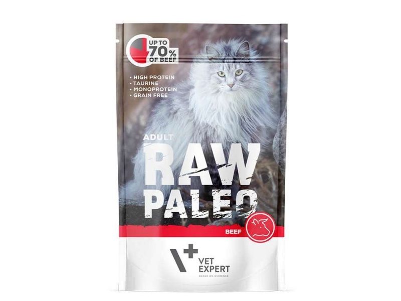 RAW PALEO ADULT CAT BEEF 100g - mokra karma dla kotów dorosłych